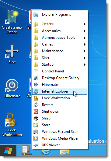 Классическое меню Пуск в Windows 8
