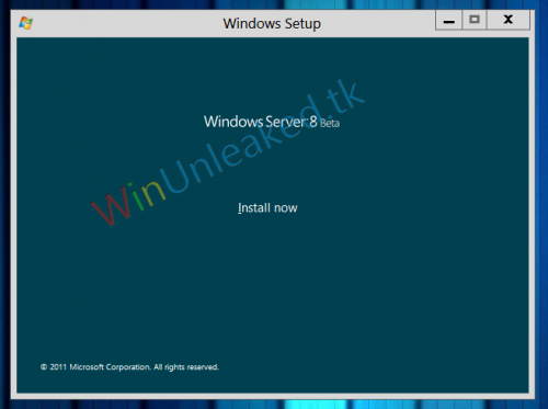 Скриншот инсталляции Windows Server 8 Beta