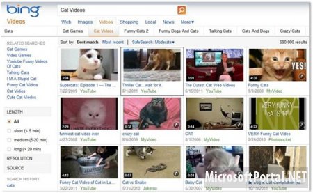 Microsoft представляет новое обновление Bing Video
