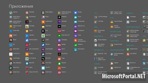 Просмотр всех установленных приложений на компьютере с ОС Windows 8