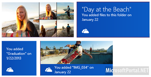 SkyDrive для Windows 8 получил «живые» плитки