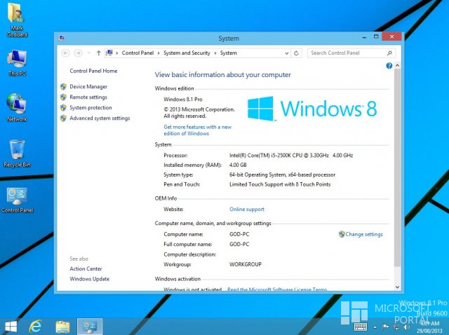 Английская версия Windows 8.1 RTM утекла в сеть!