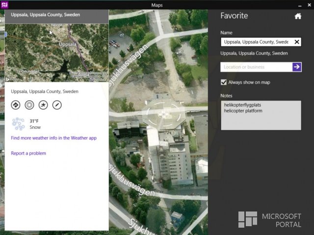 Скриншоты сборки Windows 8.1 Microsoft Partner build Connected Core с картами Bing