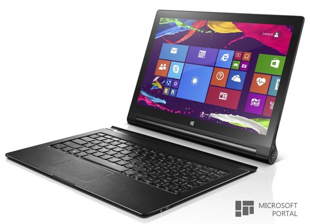 Lenovo представила новый 13-дюймовы планшет на Windows из линейки Yoga Tablet 2