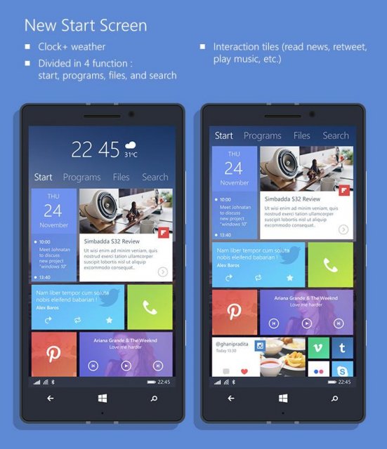Ещё один концепт Windows 10 для смартфонов
