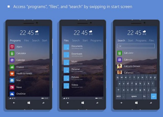 Ещё один концепт Windows 10 для смартфонов