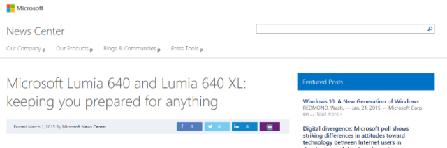 Microsoft по ошибке ещё до анонса рассказала о Lumia 640 и Lumia 640 XL