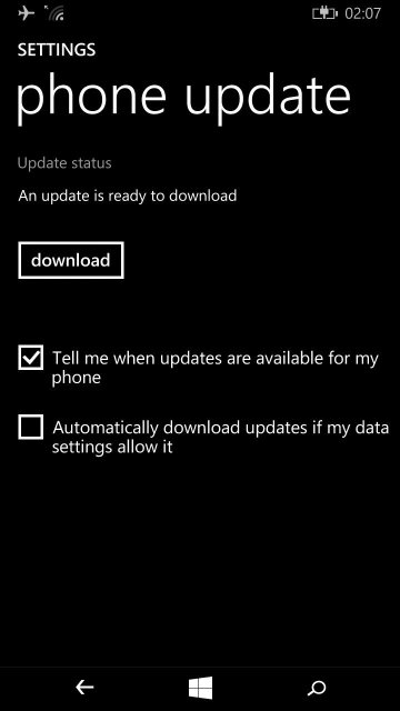 Обновление для Windows 10 for Phones не является новой версией системы