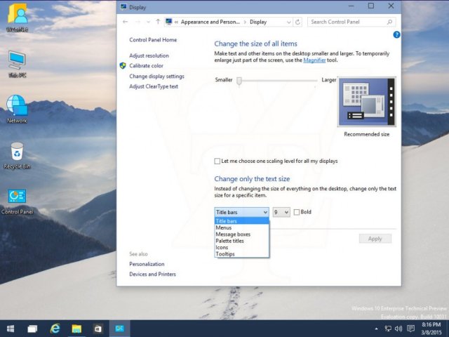 Очередная порция скриншотов Windows 10 Enterprise Technical Preview Build 10031