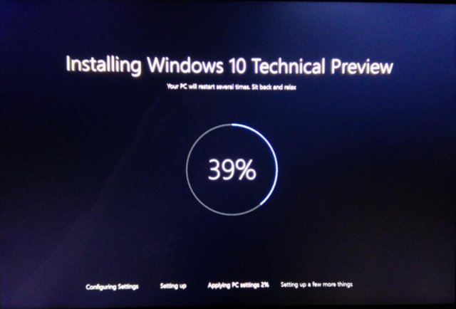 Новый скриншот и видео обновлённого процесса установки в Windows 10
