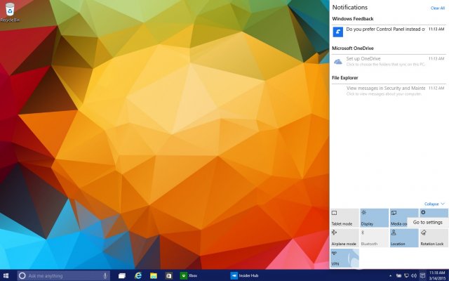 Изображения сборки Windows 10 Pro Technical Preview Build 10036