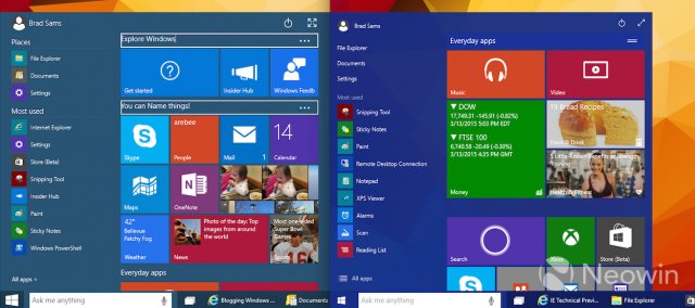 Несколько интересных изменений в сборке Windows 10 Pro Technical Preview Build 10036