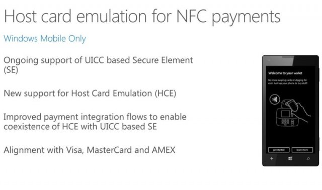 Windows 10 для смартфонов будет поддерживать NFC-технологии