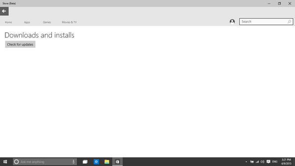 Магазин Beta  в сборке  Windows 10 Build 10051 получил обновление с новыми возможностями 