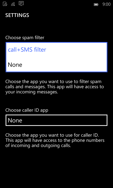 В Windows 10 for Phones можно будет выбирать приложения для идентификации вызовов и их блокировки