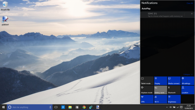 Скриншоты сборки Windows 10 Build 10056 с тёмной темой