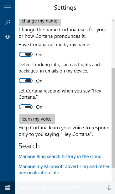 Включаем «Hey Cortana».