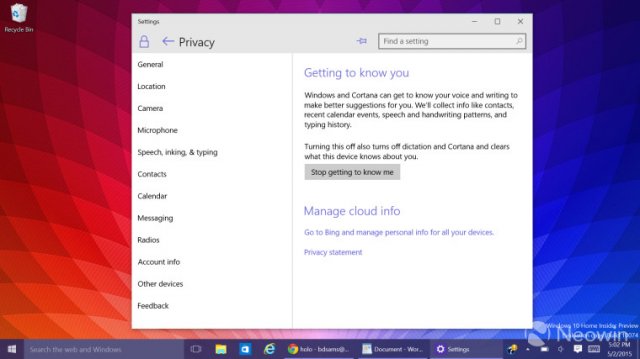 Сборка Windows 10 Build 10074  позволяет удалить свой контент из голосового помощника