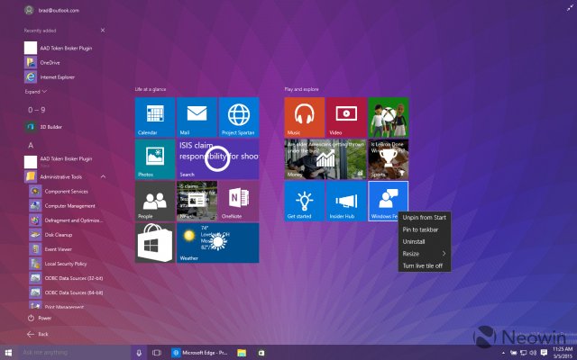 Ещё несколько скриншотов сборки Windows 10 Build 10108