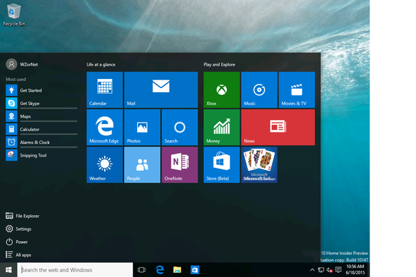 Первые скриншоты сборки Windows 10 Build 10147