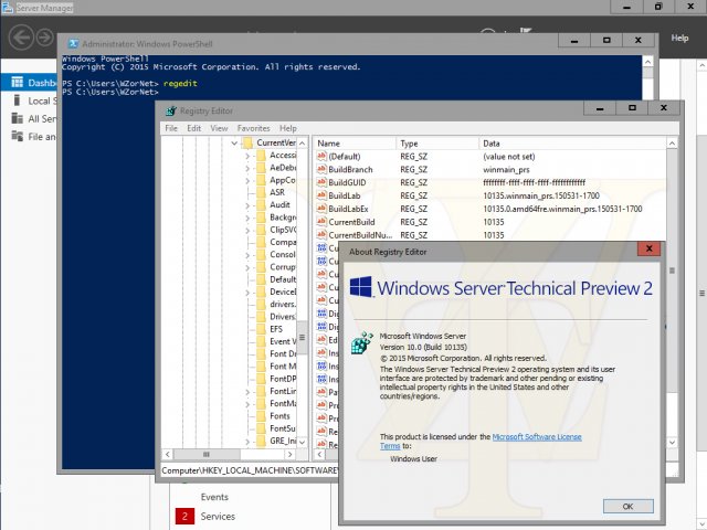 Скриншоты Windows 10 Server Technical Preview 2 Build 10135