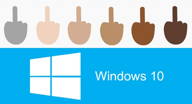 В набор смайликов Windows 10 был добавлен жест «средний палец»