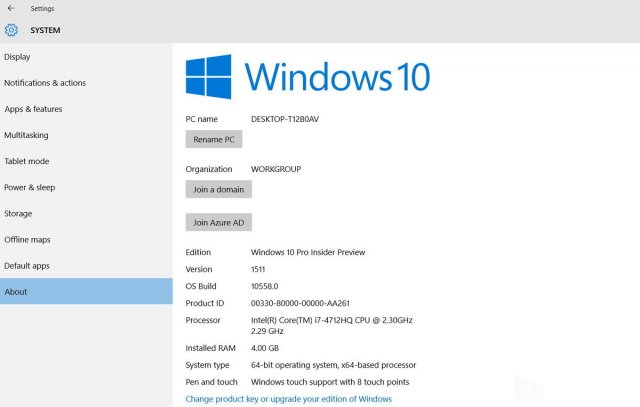 Ещё несколько новых возможностей сборки Windows 10 Build 10558