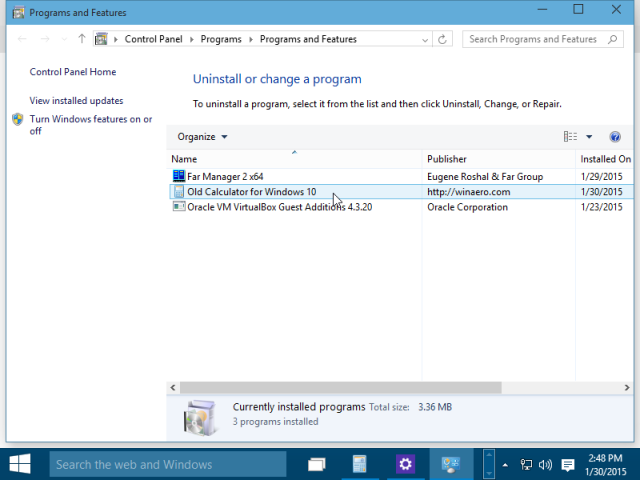 Стандартный калькулятор для Windows 10 из Windows 7 и Windows 8