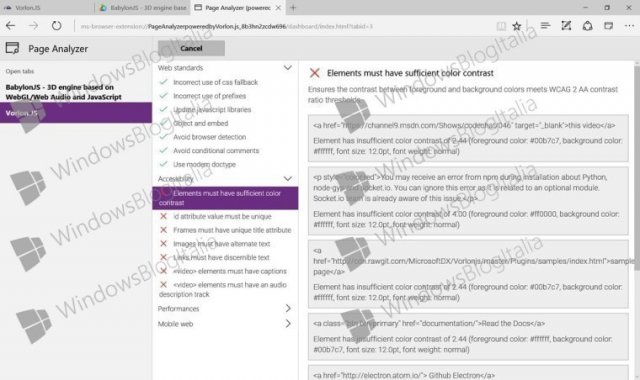 Расширение Page Analyzer было обнаружено в Windows Store 