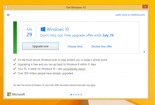 Microsoft ещё раз внесла изменения в приложение «Получить Windows 10»