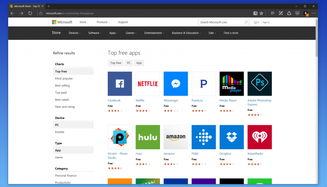 Windows Store получил новый дизайн в сети