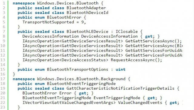 Профиль Bluetooth GATT Server теперь доступен в Windows 10 Creators Update SDK