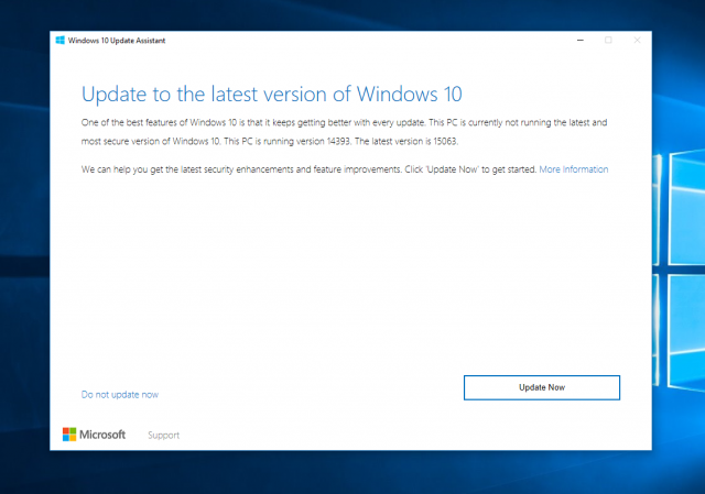 Windows 10 Update Assistant подтвердил номер финальной сборки Windows 10 Creators Update