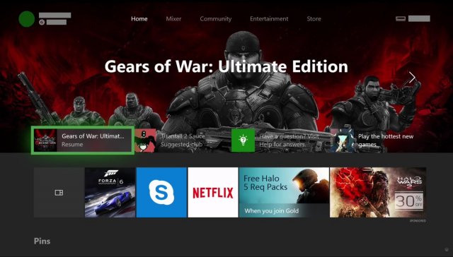 На панели управления Xbox One можно будет закреплять больше элементов