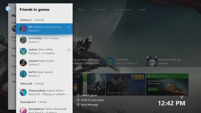 Пользователи Xbox Live теперь могут сортировать друзей по играм