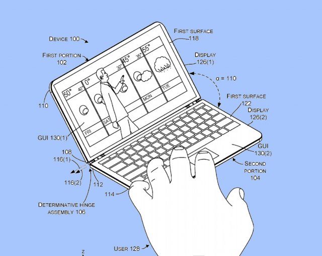 Новый патент Surface Phone показывает превращение в мини-ноутбук
