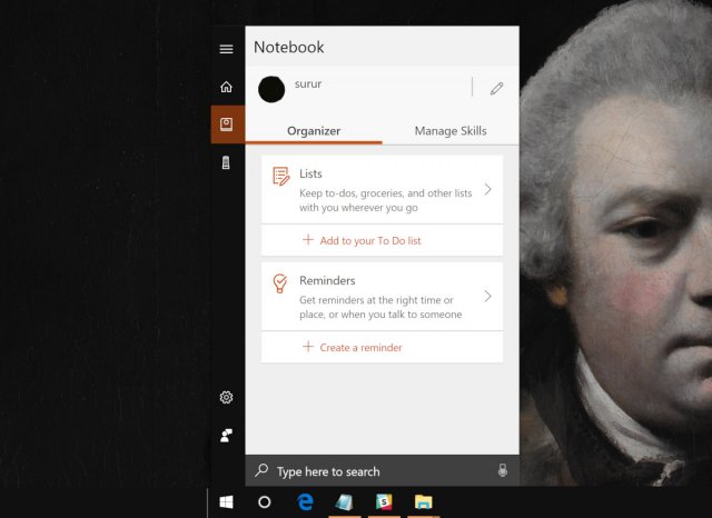 Раздел Cortana Notebook получил новый интерфейс