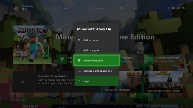 Xbox One получила вкладку Game Pass и официальные клубы