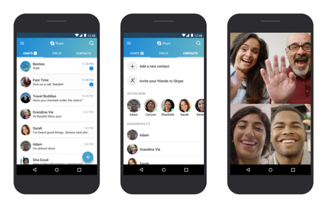 Microsoft обновила Skype for Android