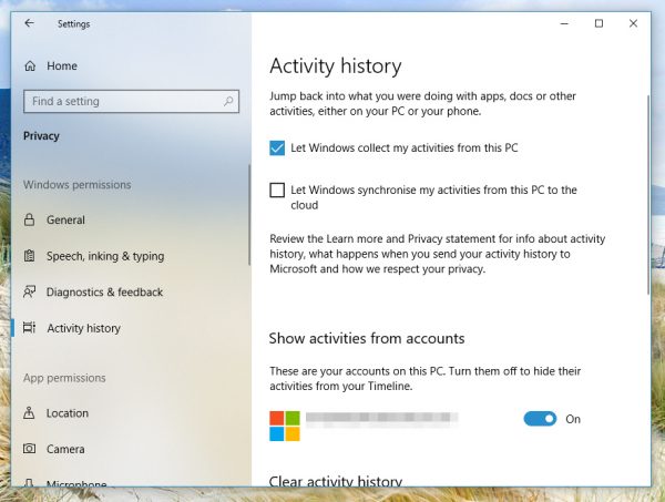 Windows 10 не реагирует на отключение опции «Разрешить Windows синхронизировать мои действия с этого компьютера в облако» (Обновлено)