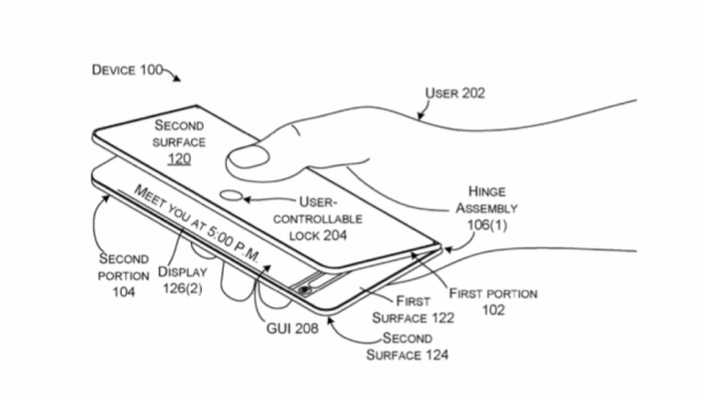 Новый патент Microsoft демонстрирует интересную систему блокировки для мобильных устройств с двумя экранами