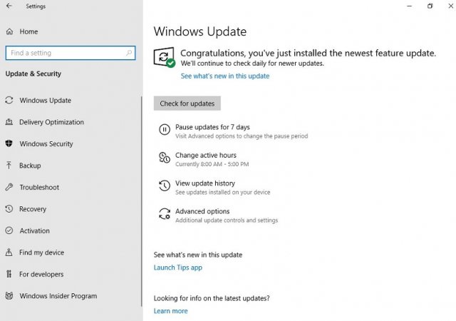 Пользователи Windows 10 Home смогут приостанавливать установку обновлений на семь дней