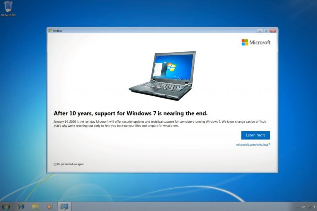Пользователи Windows 7 начали получать уведомления от Microsoft