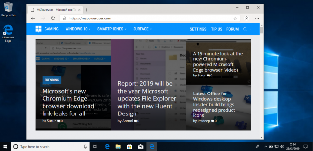 Сборка Windows 10 Build 18865 имеет следы браузера Edge на Chromium