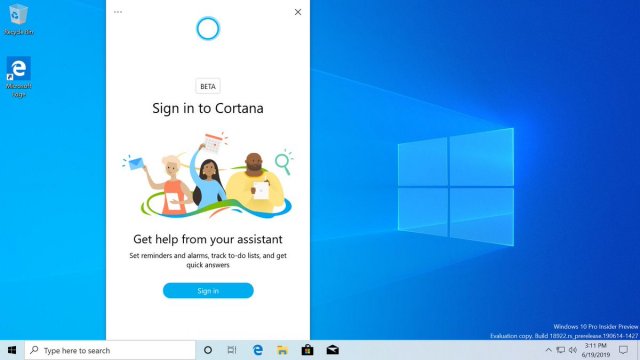 Новый интерфейс голосового помощника Microsoft обнаружен в сборке Windows 10 Build 18922 (Обновлено)
