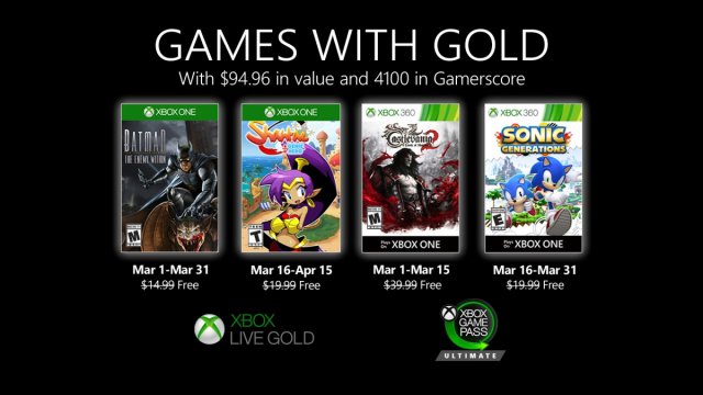Xbox Live Gold получит несколько бесплатных игр в марте