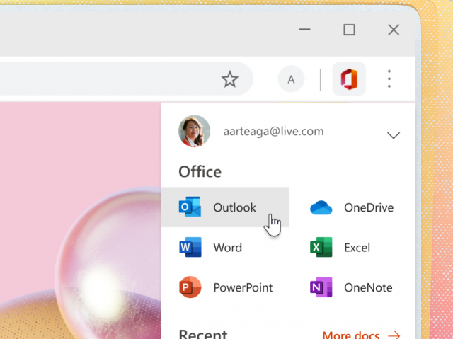 Новое расширение Edge предложит еще один способ доступа к Outlook в Интернете