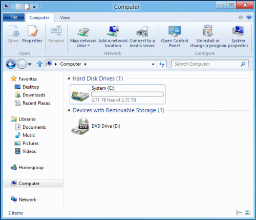 Жёсткие диски с большой ёмкостью в Windows 8