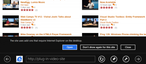 Internet Explorer 10 в режиме Metro не будет поддерживать плагины