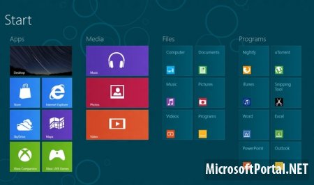 Виды стартовых экранов в Windows 8